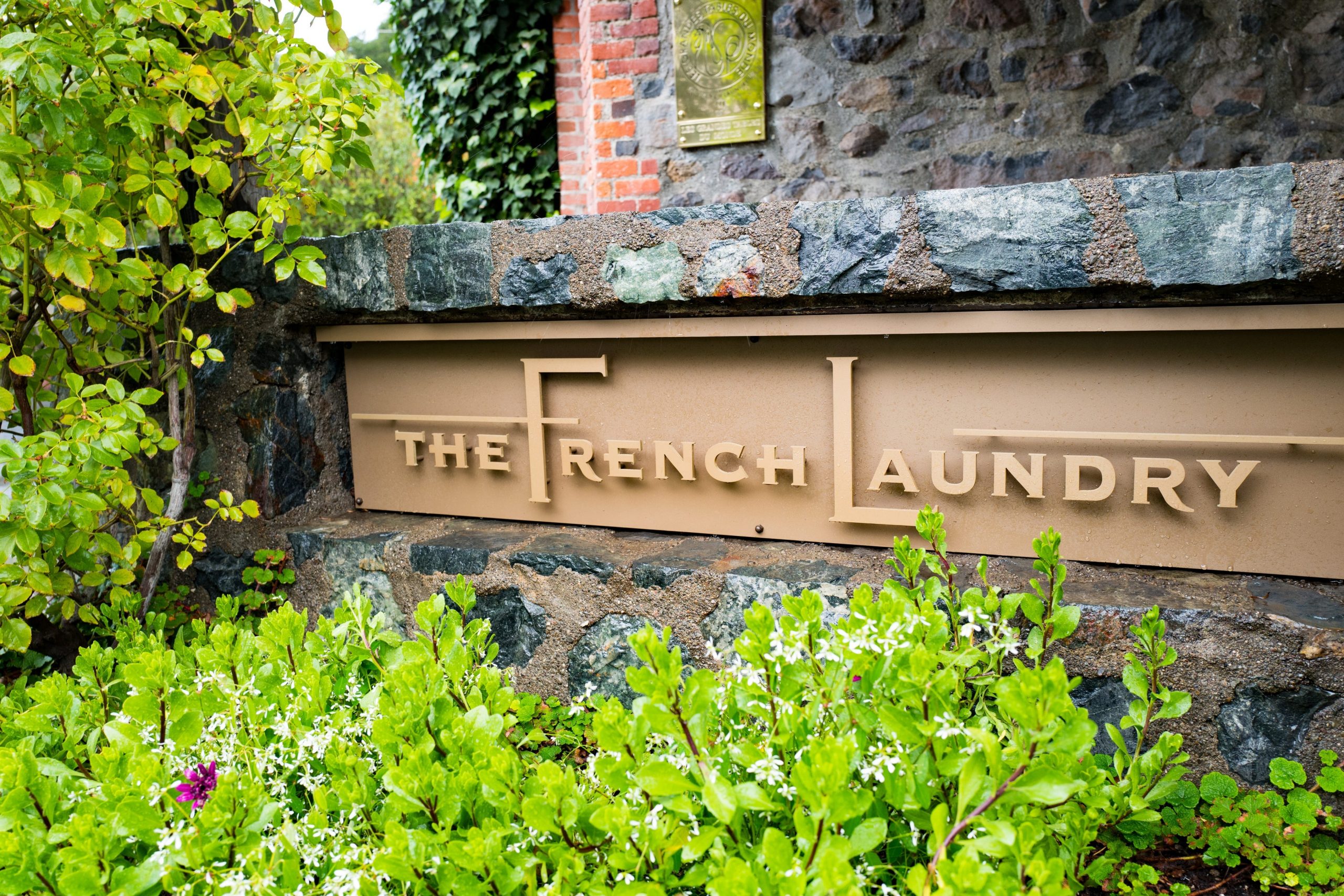 The French Laundry sign in Napa Valley County, California