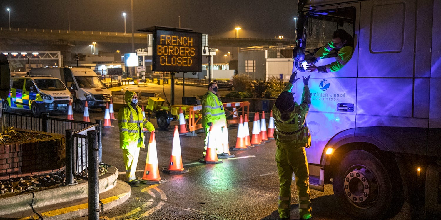 Kent UK border closed lorries