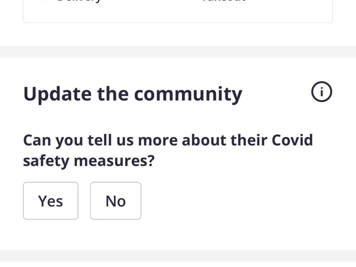 Yelp users can report businesses that don't follow COVID-19 guidelines via a survey on the company's page.