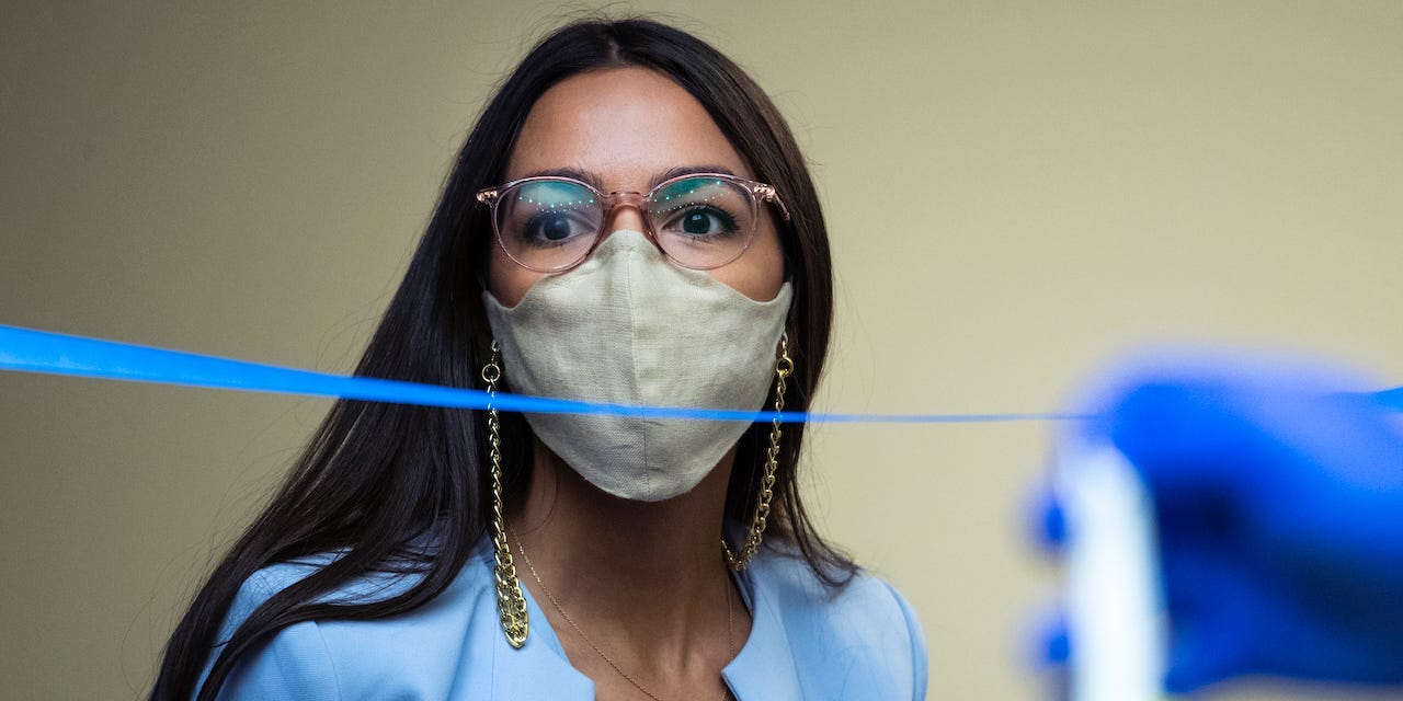 Rep. Alexandria Ocasio-Cortez (D-NY) arrives for a hearing before the House Oversight and Reform Committee on August 24, 2020